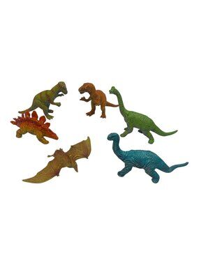 Vintage UKRD Set of 6 Dinosaurs Allosaurus Brachiosaurus Pteranodon Toys